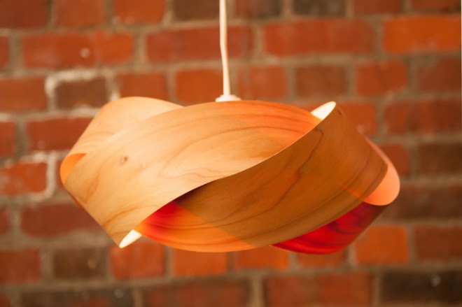 Minnow Twist, pendant light, pendant lamp, light shade, sustainable lamp, lamp design, green lighting, bamboo lamp, recycled materials, New Zealand, reused materials, old internet cables