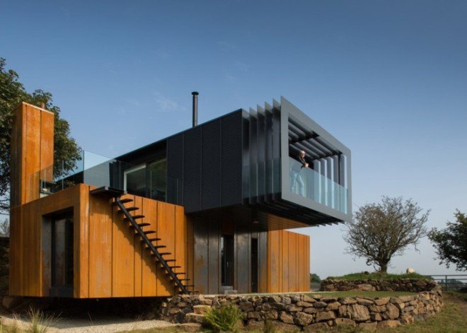 Patrick Bradley, Grillagh Water House, architecture, shipping container homes, shipping container design, farm house design, sustainable design, repurposed materials, farm architecture