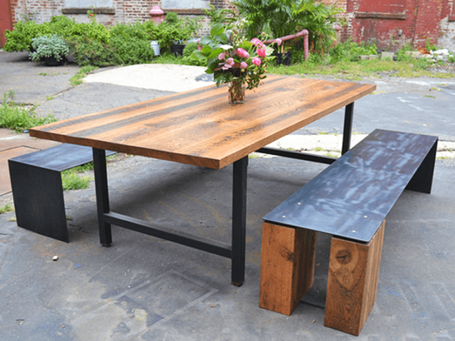 recycled brooklyn, reclaimed wood, reclaimed wood brooklyn, reclaimed furniture nyc, reclaimed furniture, eco-friendly furniture nyc, custom wood furniture nyc, the meatball shop, meatball shop nyc, meatball shop furniture, meatball shop custom dining sets, matt and steve loftice, matthew and steven loftice, salvaged furniture brooklyn ny