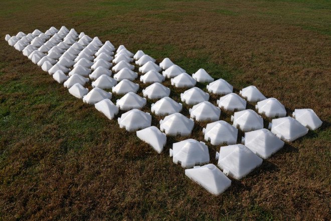 Solar Bytes Pavilion, 3D printing, LEDs, solar power, solar energy, pavilion, solar powered pavilion, LED lights, 3D printed pavilion, DesignLabWorkshop, translucent plastic, smart technology, kent state university, arch pavilion, solar exposure, sun path