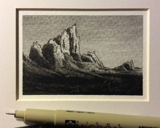 green design, eco design, sustainable design, Taylor Mazer, tiny drawings, tiny art works, pencil and ink