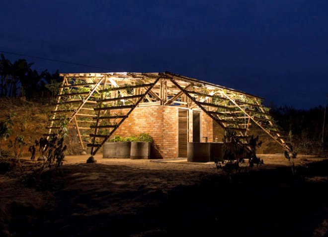 H&P Architects, Vietnam, low-cost architecture, green architecture, reused pipes, reused materials, rainwater harvesting, rainwater, rural architecture, bamboo, restroom resign, affordable design