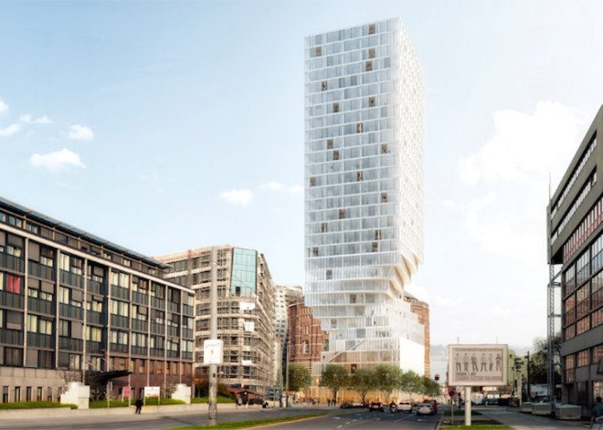 MVRDV, Vienna, Gasometers, curtain wall, twisted building, contorted building, hourglass building, terraces, skyscrapers, modern skyscraper, mixed use, mixed use skyscraper, sundial