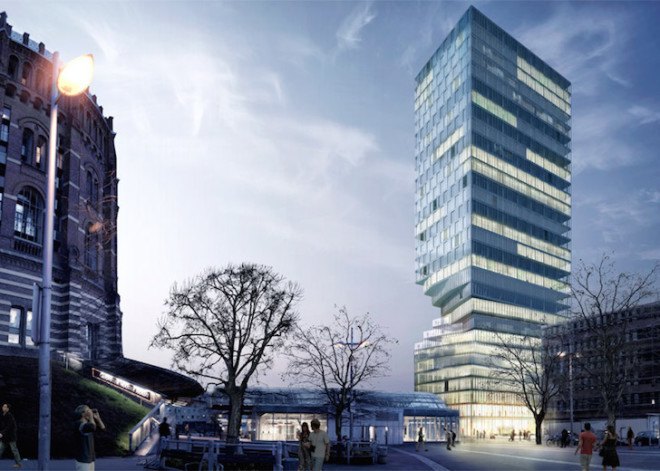 MVRDV, Vienna, Gasometers, curtain wall, twisted building, contorted building, hourglass building, terraces, skyscrapers, modern skyscraper, mixed use, mixed use skyscraper, sundial
