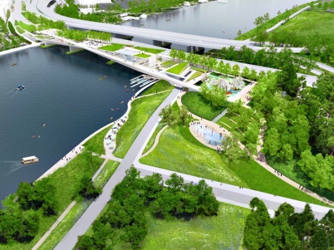 Washington DC Bridge, Washington DC bridge park, OMA + OLIN, urban park, urban design, DC park, DC bridge, elevated park