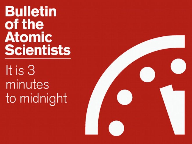 bulletin of atomic scientists, global warming, climate change, doomsday clock, apocalypse, inaction, flooding, nuclear weapons