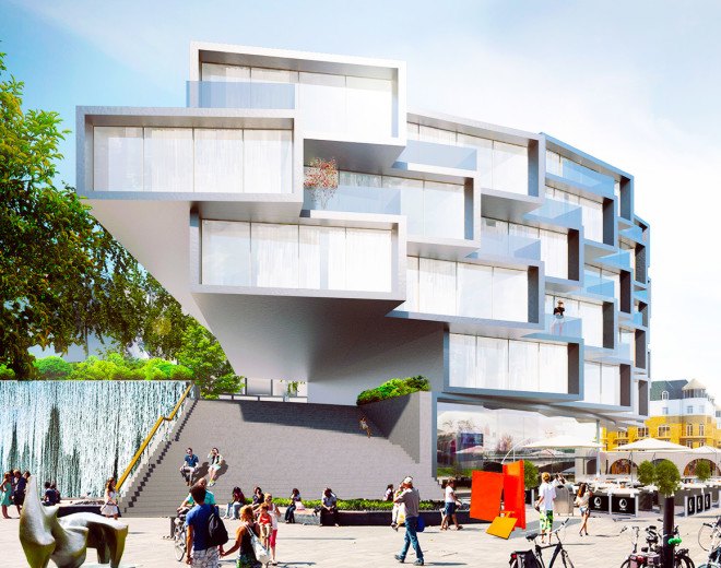 Architects of Invention, London, honeycomb, residential tower, vertical housing, glas facade, terraces, London architects, modular housing, green architecture