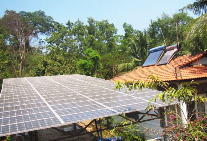 Bamboo Cottages, Bamboo Cottages resort, Vietnam, Phu Quoc Island, solar panels, Bamboo Cottage solar array