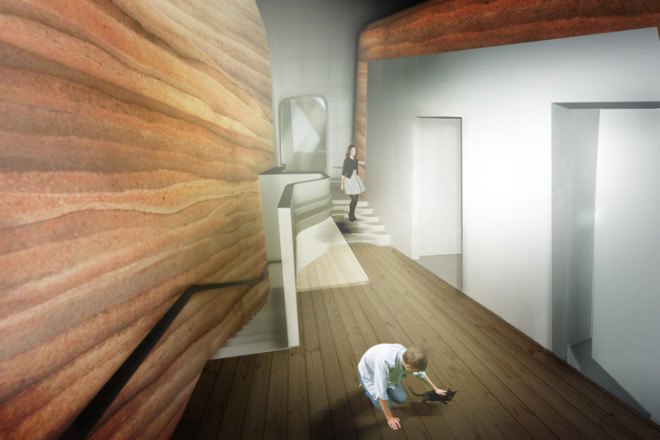 green design, eco design, sustainable design , rammed earth, Marfa Texas, Barker Freeman Design, rainwater collecting system, desert landscape