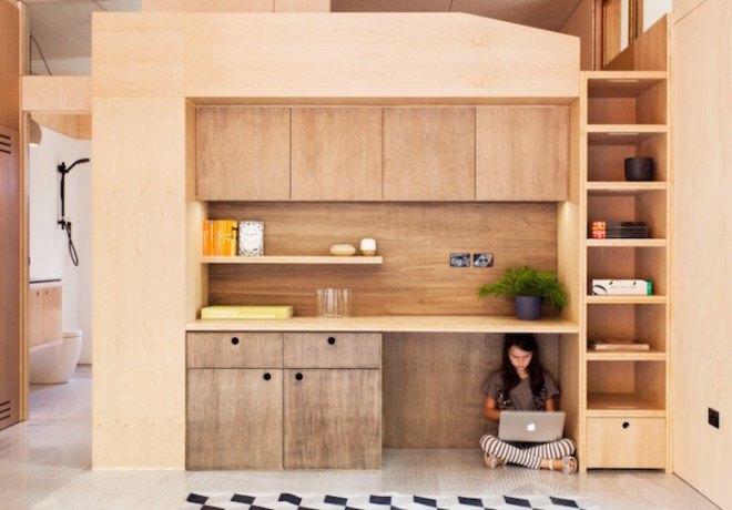 Archiblox, sunroom, carbon positive house, carbon positive, prefab, prefab house, carbon positive prefab, Melbourne, Australia, in-ground tubes, green roof, rainwater recycling, sustainably sourced materials, vertical, modular cabinets, double glazed facade, solar gain, passive design