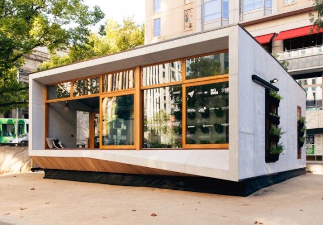 Archiblox, sunroom, carbon positive house, carbon positive, prefab, prefab house, carbon positive prefab, Melbourne, Australia, in-ground tubes, green roof, rainwater recycling, sustainably sourced materials, vertical, modular cabinets, double glazed facade, solar gain, passive design