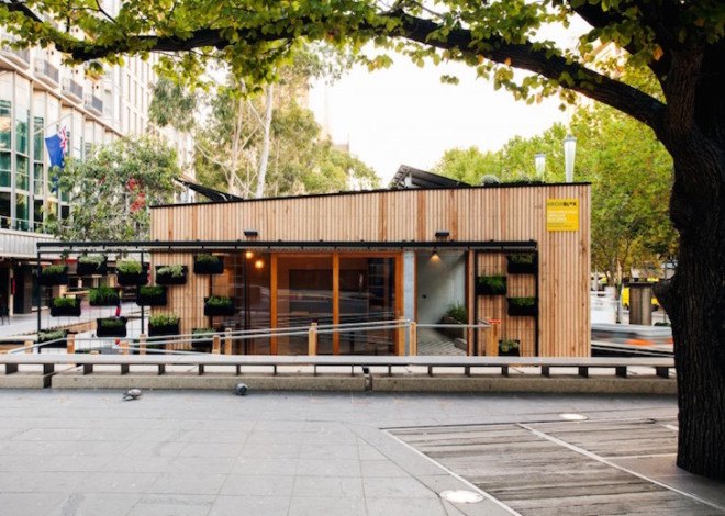 Archiblox, sunroom, carbon positive house, carbon positive, prefab, prefab house, carbon positive prefab, Melbourne, Australia, in-ground tubes, green roof, rainwater recycling, sustainably sourced materials, vertical, modular cabinets, double glazed facade, solar gain, passive design