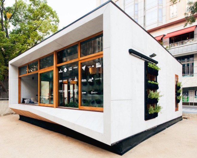 Archiblox, sunroom, carbon positive house, carbon positive, prefab, prefab house, carbon positive prefab, Melbourne, Australia, in-ground tubes, green roof, rainwater recycling, sustainably sourced materials, vertical, modular cabinets, double glazed facade, solar gain, passive design