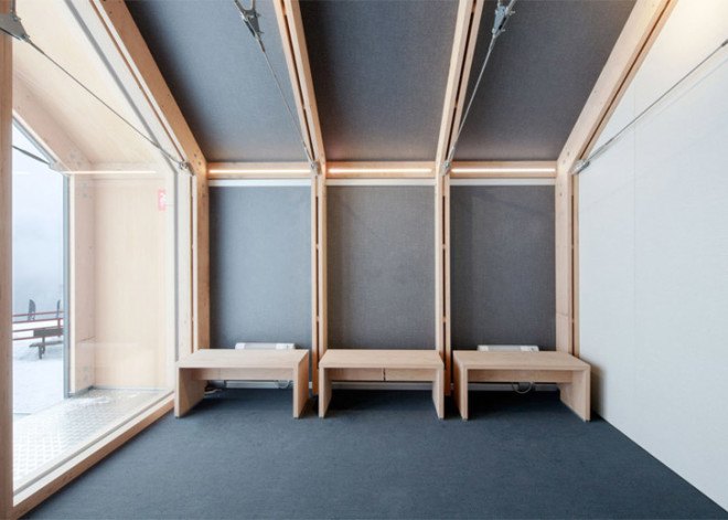 snowboard, snowboard school, prefab school, prefab architecture, LEAPfactory, Mont Blanc, harsh climate, extreme climate, sandwich panels, modular architecture, modular building, ski center