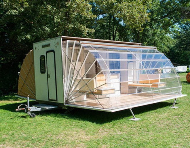 convertible camper, expandable trailer, expandable RV, de markies, eduard bohtlingk, dutch designed camper, dutch designed rv, collapsible travel trailer, expandable travel trailer