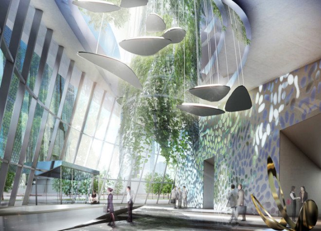 Coop Himmelb(l)au, Coop Himmelblau, Flying Garden Tower, flying garden tower interior