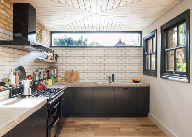 Gort Scott Architects, Victorian House, London, extension, green renovation, 19th century house, daylit house, timber facade, timber cladding, timber ceiling
