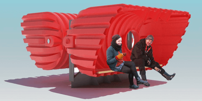 Architecture League of New York, eco design, green design, interactive sculpture, stereotank, sustainable design, times square alliance, Times Square Arts, Valentine Heart Times Square, heartseat