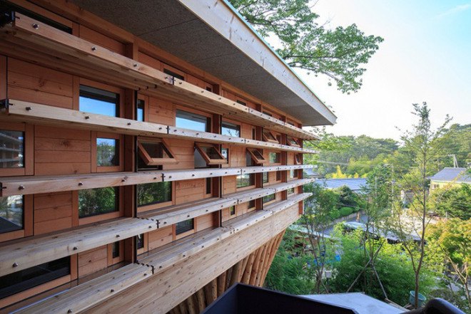 Japanese architecture, Japanese architects, Life Style Koubou, timber home, timber house, House in Itsuura, timber architecture, treehouse, tree house, Japan
