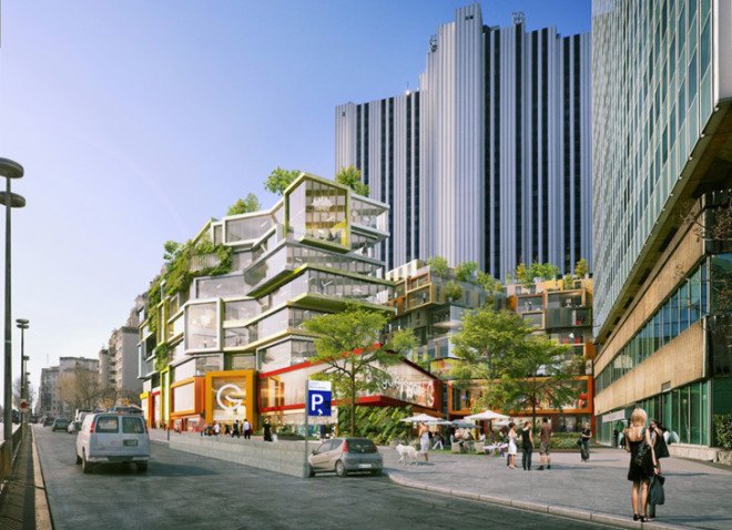 MVRDV, mixed-use development, Paris, facade design, modular facade, modular design, modular housing