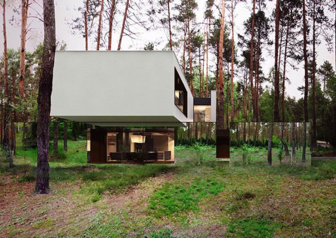 Poland, Warsaw, Izabelin, Izabelin House 2, REFORM Architekt, Marcin Tomaszewski, minimalist house, mirrored home, mirrored house, mirrored panels, floor-to-ceiling glazing