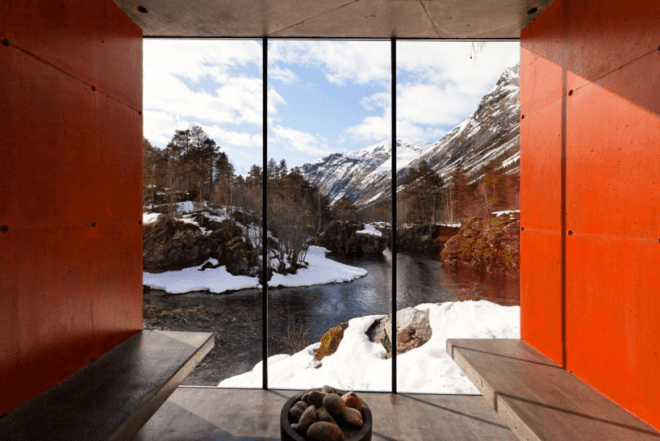 sauna, sauna design, green design, sustainable design, sustainable sauna, green architecture, sustainable architecture, design, architecture, sauna architecture, Jensen & Skodvin, Norway, Juvet Landscape Hotel
