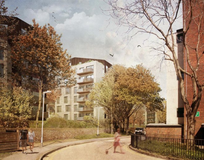 Jestico + Whiles, Caledonian Road, residential development, Jestico + Whiles, Standerwick Land Design, Telford Homes, landscaping, green architecture