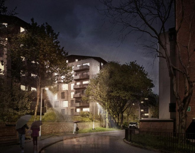 Jestico + Whiles, Caledonian Road, residential development, Jestico + Whiles, Standerwick Land Design, Telford Homes, landscaping, green architecture