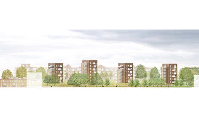 Jestico + Whiles, Caledonian Road, residential development, Jestico + Whiles, Standerwick Land Design, Telford Homes, landscaping, green architecture