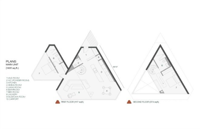 MU Architects, the Giants of Bigwin, architecture, Lake of Bays, Canada, Bigwin island housing competition, Bigwin golf club, prefab architecture, prefab design, Bigwin Island Block 78 Invited Design Competition, tee pees, hut designs, green design