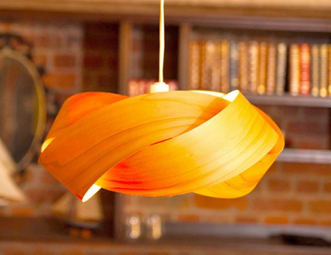 Minnow Twist, pendant light, pendant lamp, light shade, sustainable lamp, lamp design, green lighting, bamboo lamp, recycled materials, New Zealand, reused materials, old internet cables
