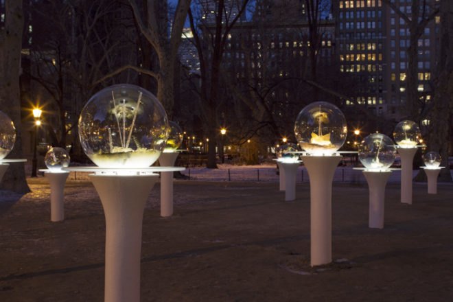 green design, eco design, sustainable design , Paula Hayes, Madison Square Park Conservancy, Gazing Globes, environmental art, upcycled art