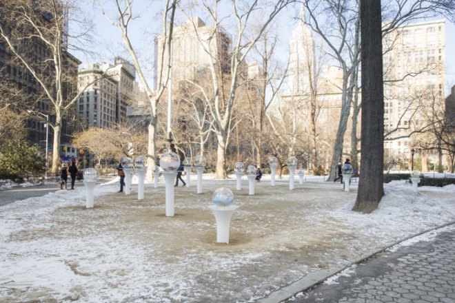 green design, eco design, sustainable design , Paula Hayes, Madison Square Park Conservancy, Gazing Globes, environmental art, upcycled art