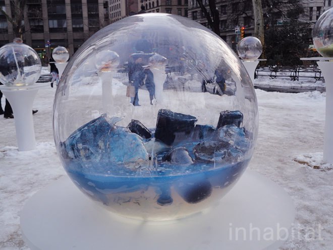 green design, eco design, sustainable design , gazing globes, Madison Square Park, Paula Haye, recycle art, outdoor art NYC, recycled technology