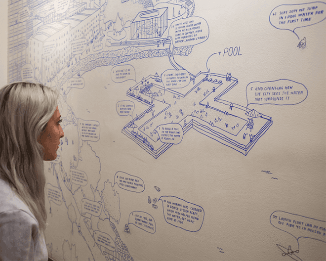 +pool, plus pool art exhibit, eco design, family design firm, floating pool, ace hotel, green architecture, green design, Jeffrey Franklin, kickstarter, new york city plus pool, play lab, plus pool, plus pool project