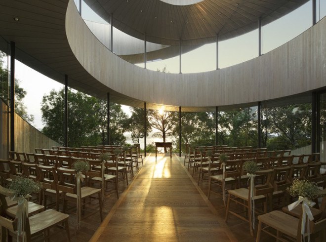 Hiroshima wedding chapel, wedding chapel design, modern wedding chapels, Hiroshima modern architecture, Ribbon Chapel Japan, Ribbon Church, Ribbon chapel, Hiroshima, Hiroshi Nakamura, Nacasa and Partners