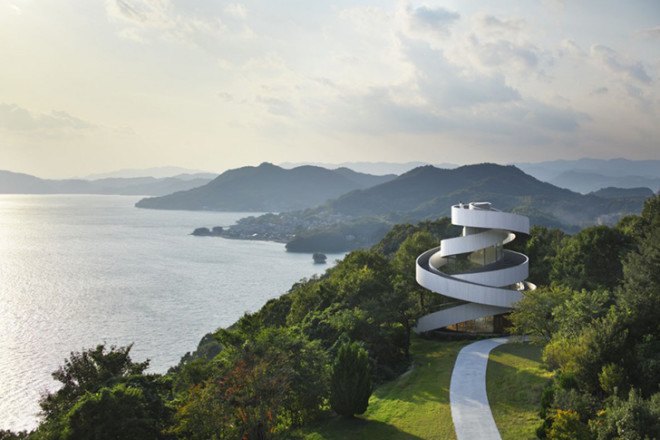 Hiroshima wedding chapel, wedding chapel design, modern wedding chapels, Hiroshima modern architecture, Ribbon Chapel Japan, Ribbon Church, Ribbon chapel, Hiroshima, Hiroshi Nakamura, Nacasa and Partners