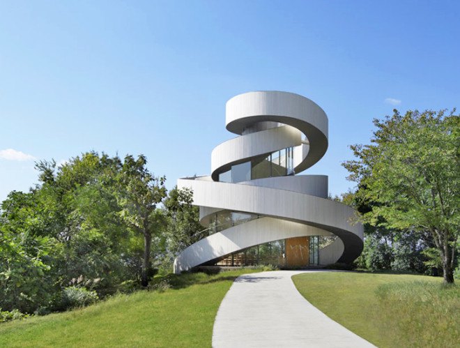 Hiroshima wedding chapel, wedding chapel design, modern wedding chapels, Hiroshima modern architecture, Ribbon Chapel Japan, Ribbon Church, Ribbon chapel, Hiroshima, Hiroshi Nakamura, Nacasa and Partners