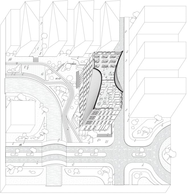 archi-union architects, archi-unions, sonjiang art campus, songjiang, china, chinese, architecture, architects, twisted roof, twisted, art, artist, studio