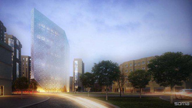 SOMA Architects, Shaza Hotel, Doha, Qatar, Qatar hotel, Qatar architecture, luxury hotel, glass facade, arabesque facade, restaurant design, harsh climate, desert climate
