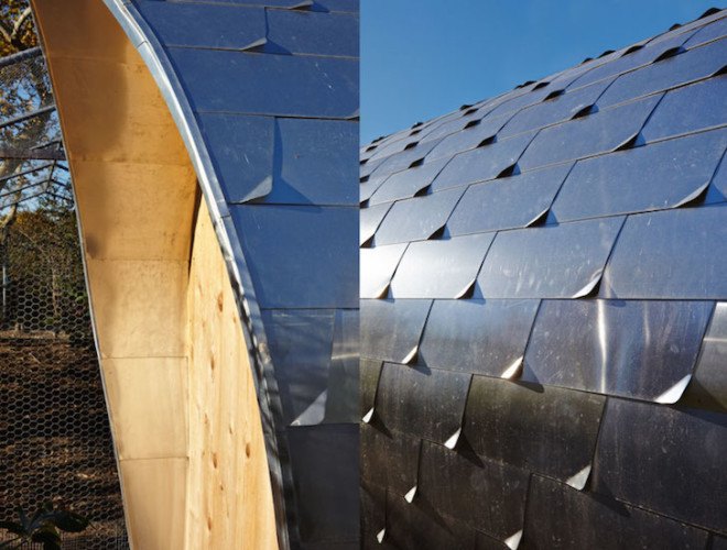 Architecture Research Office, AFO, Sheffer Chicken Coop, East Hampton, chicken coop, coop, natural ventilation, cedar, natural lighting, radiant floor heating, underfloor heating, metal shingles, metal chicken coop