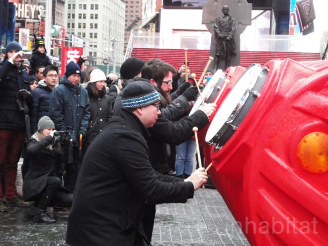 Architecture League of New York, eco design, green design, interactive sculpture, stereotank, sustainable design, times square alliance, Times Square Arts, Valentine Heart Times Square, heartseat
