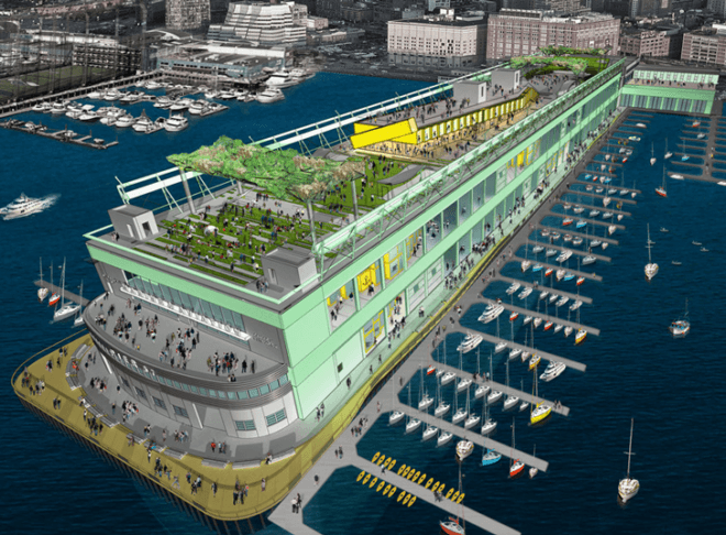 green design, eco design, sustainable design , floating hotel, Youngwoo & Associates, RXR Realty, cruise ship hotel, SuperPier, Pier 57
