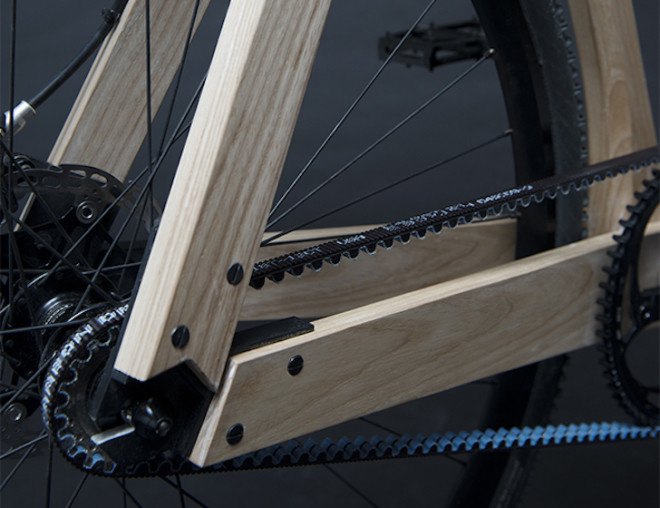 Paul Timmer, wood bicycle, wooden bicycle, ash, ash bicycle, 3d printed aluminum, 3d printed bicycle, 3d printed bicycle parts, 3d printing