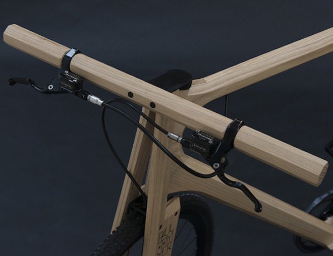 Paul Timmer, wood bicycle, wooden bicycle, ash, ash bicycle, 3d printed aluminum, 3d printed bicycle, 3d printed bicycle parts, 3d printing