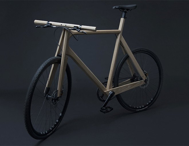 Paul Timmer, wood bicycle, wooden bicycle, ash, ash bicycle, 3d printed aluminum, 3d printed bicycle, 3d printed bicycle parts, 3d printing