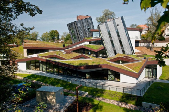 Zeimuls Center, Latvia, SAALS Architecture, green roof, green-roofed architecture, green architecture, terrain