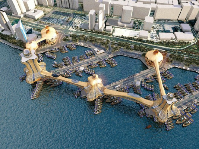 dubai, dubai creek, aladdin city, emirates, middle east, tourism, towers