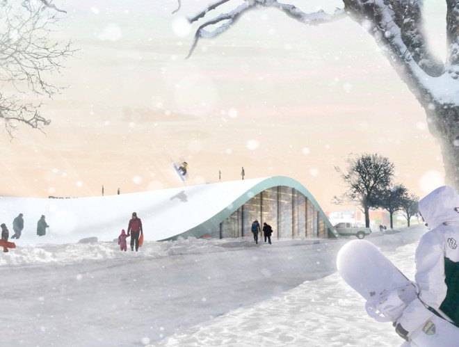 big designs, big architects, bjarke ingels, copenhagen, recycling depot, syndhavns recycling center, amagerforbraending, fitness, running, picnic, park, recycling square