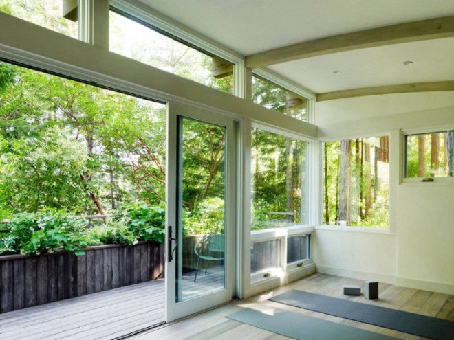 rooftop garden, woodland cabins, california cabins, natural-looking architecture, low-impact construction, cabin art studio, cabin yoga space, cabin guest home, cabin guest room, cabins with natural light